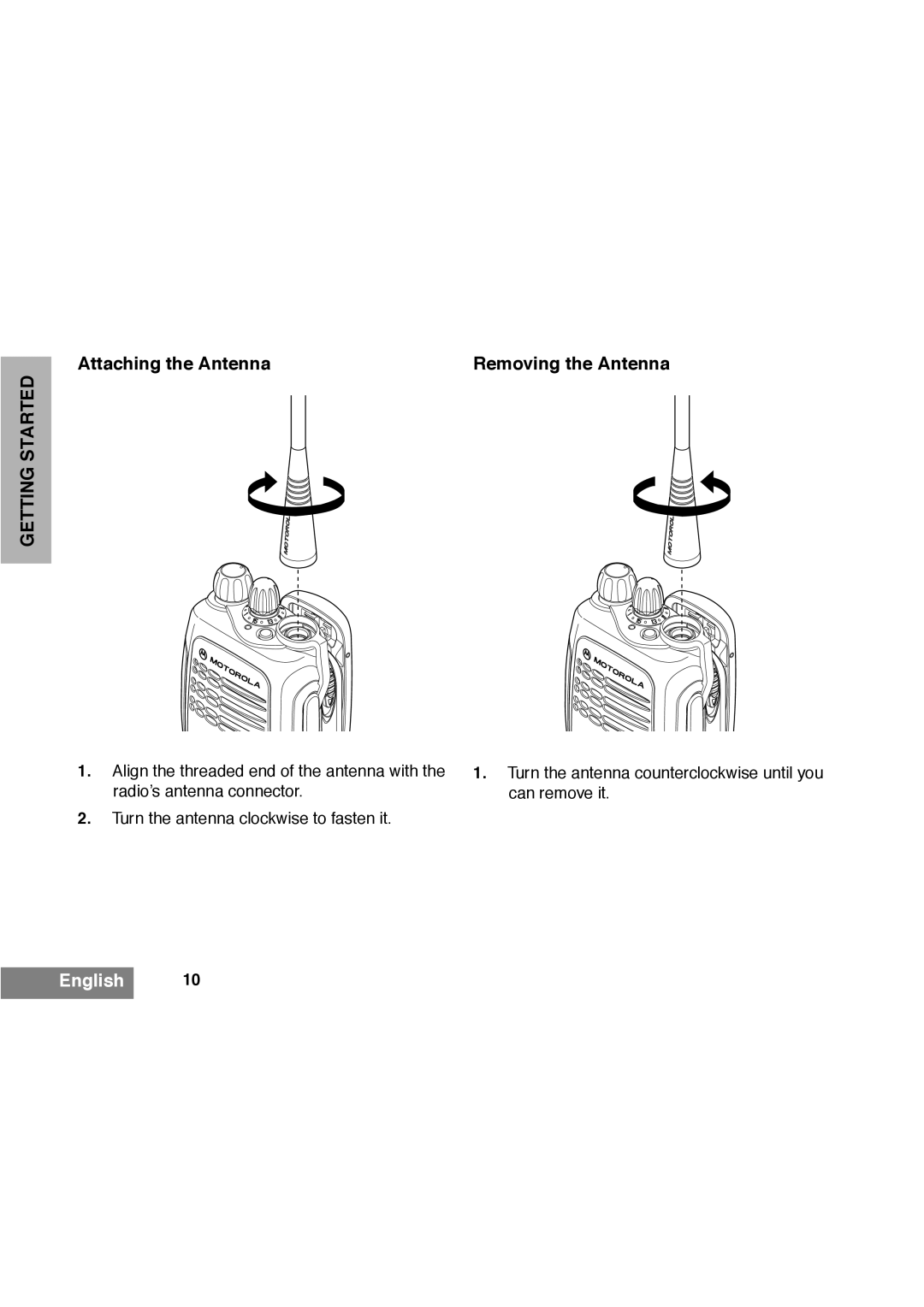 Motorola GP340 manual $WWDFKLQJWKH$QWHQQD5HPRYLQJWKH$QWHQQD, Qjolvk  