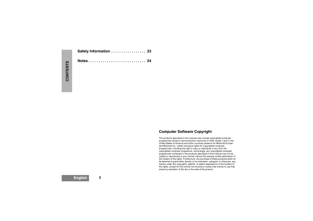 Motorola GP344 manual Safety Information Computer Software Copyright 