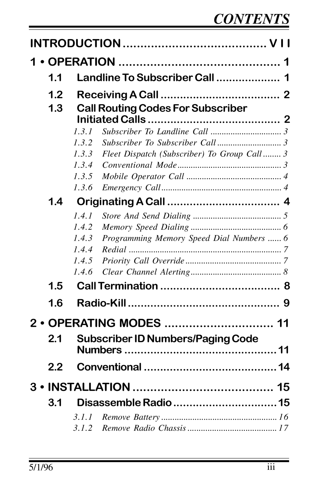 Motorola GP68 operation manual Contents 