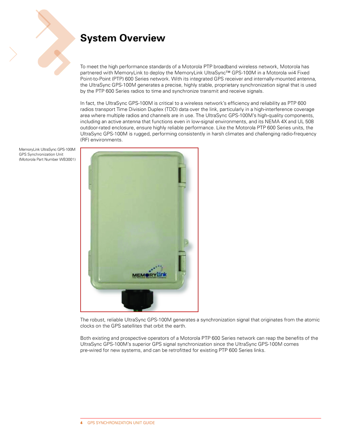 Motorola GPS-100M manual System Overview 