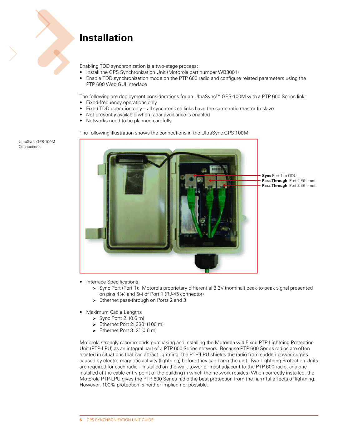 Motorola GPS-100M manual Installation 