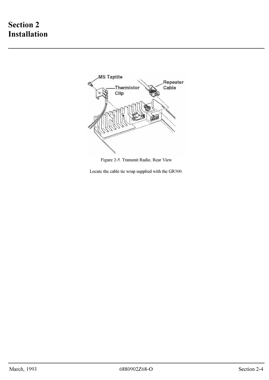 Motorola GR300 service manual Section Installation 