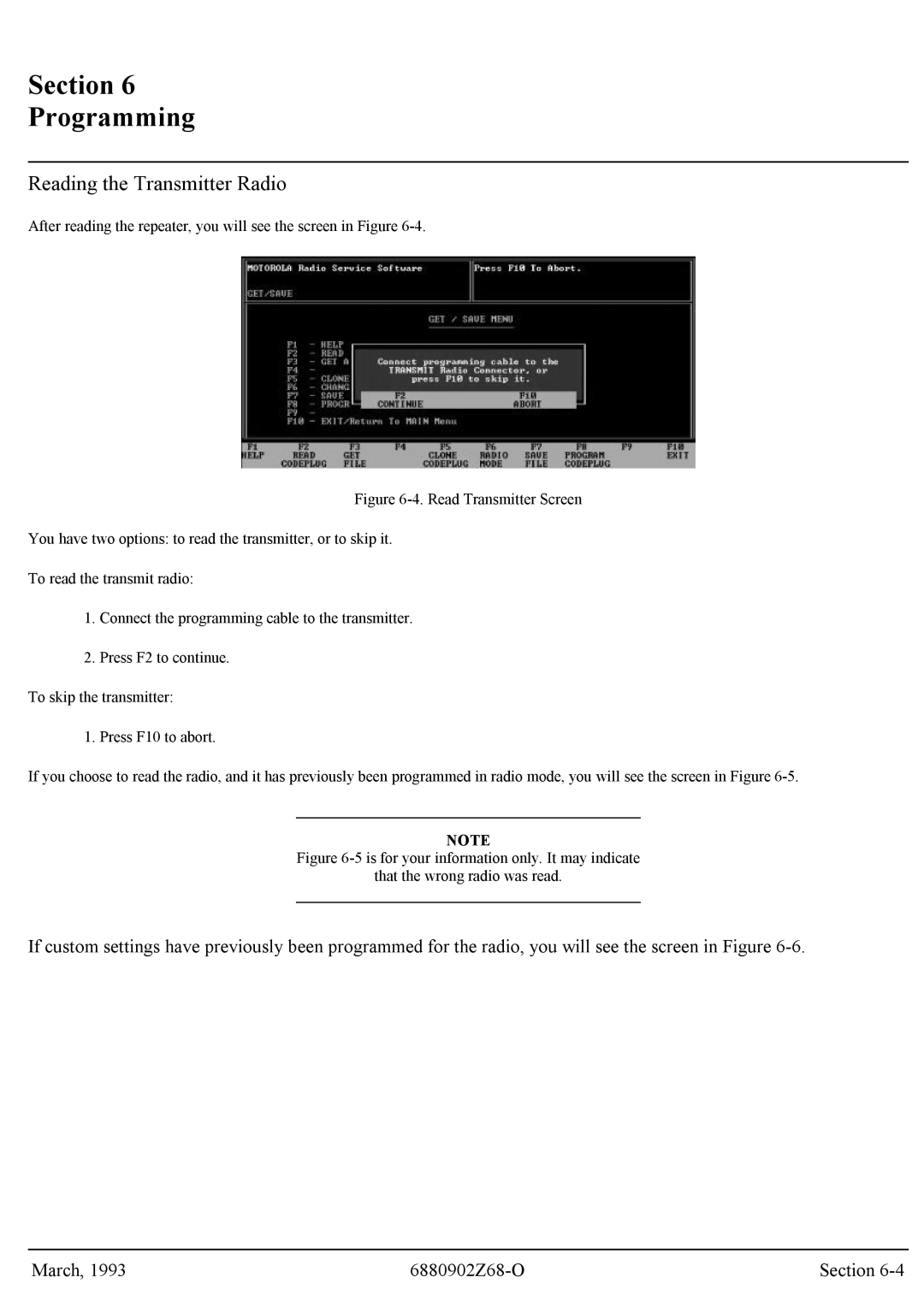 Motorola GR300 service manual Reading the Transmitter Radio 