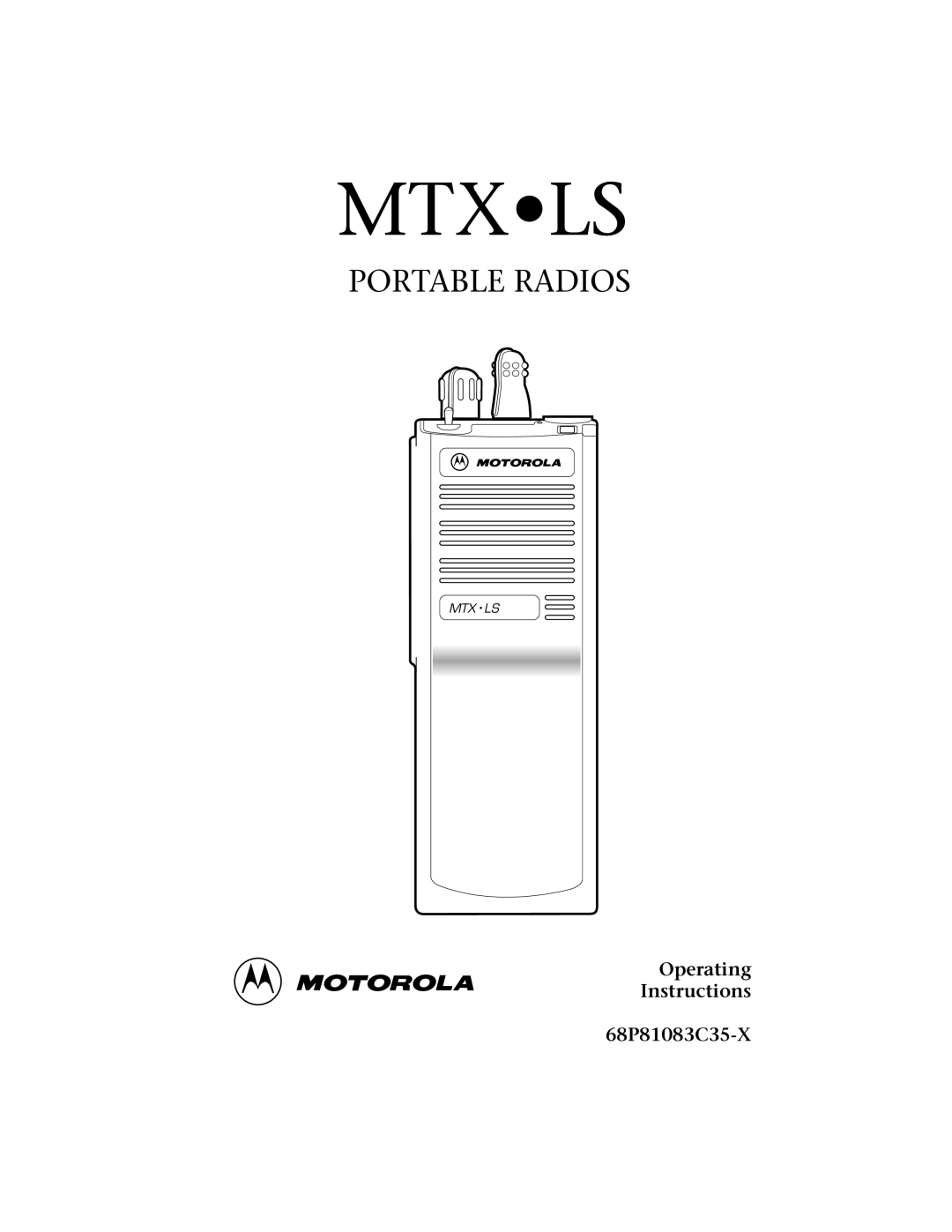 Motorola H01UCC6DU3AN operating instructions Mtxls 