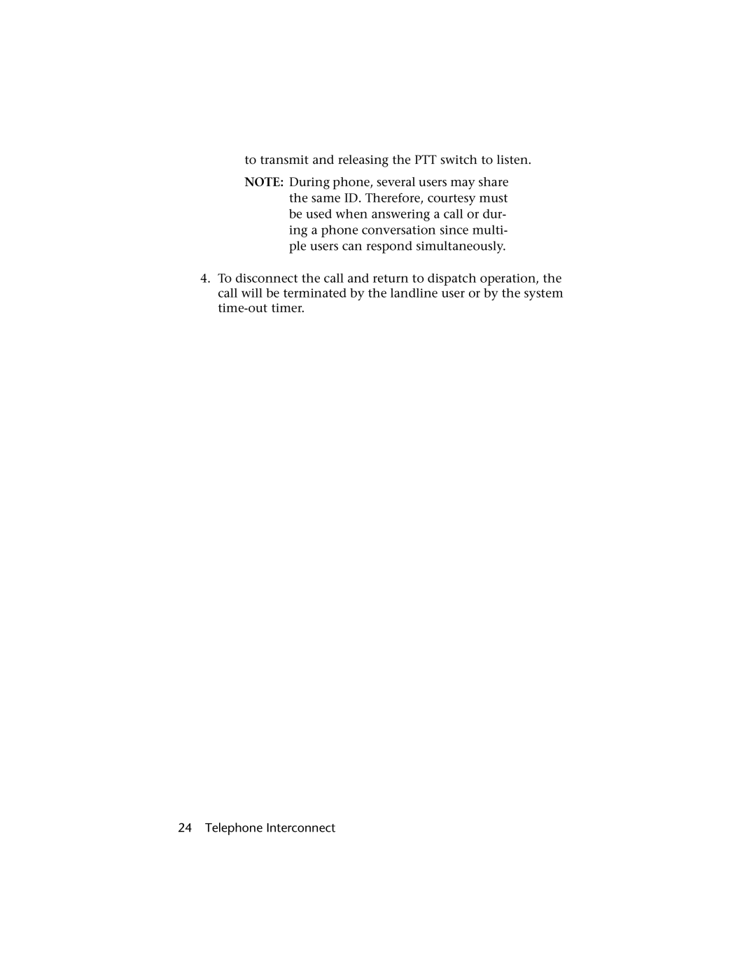 Motorola H01UCC6DU3AN operating instructions Telephone Interconnect 