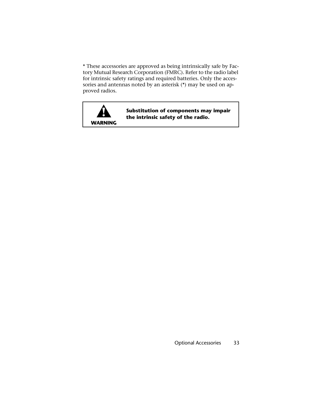 Motorola H01UCC6DU3AN operating instructions Optional Accessories 