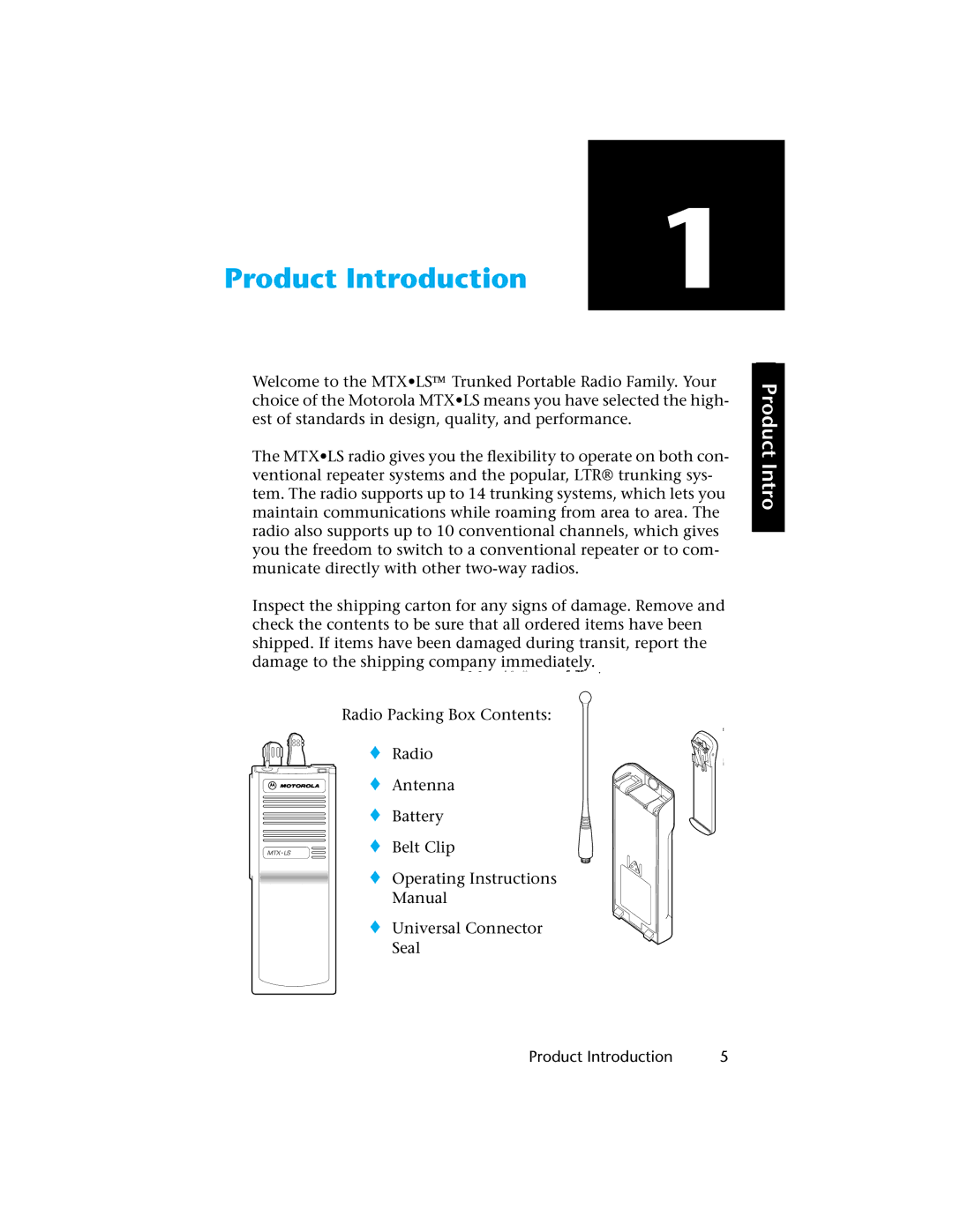 Motorola H01UCC6DU3AN operating instructions Product Introduction 