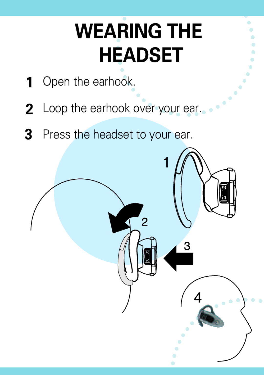 Motorola H500 manual Wearing Headset 