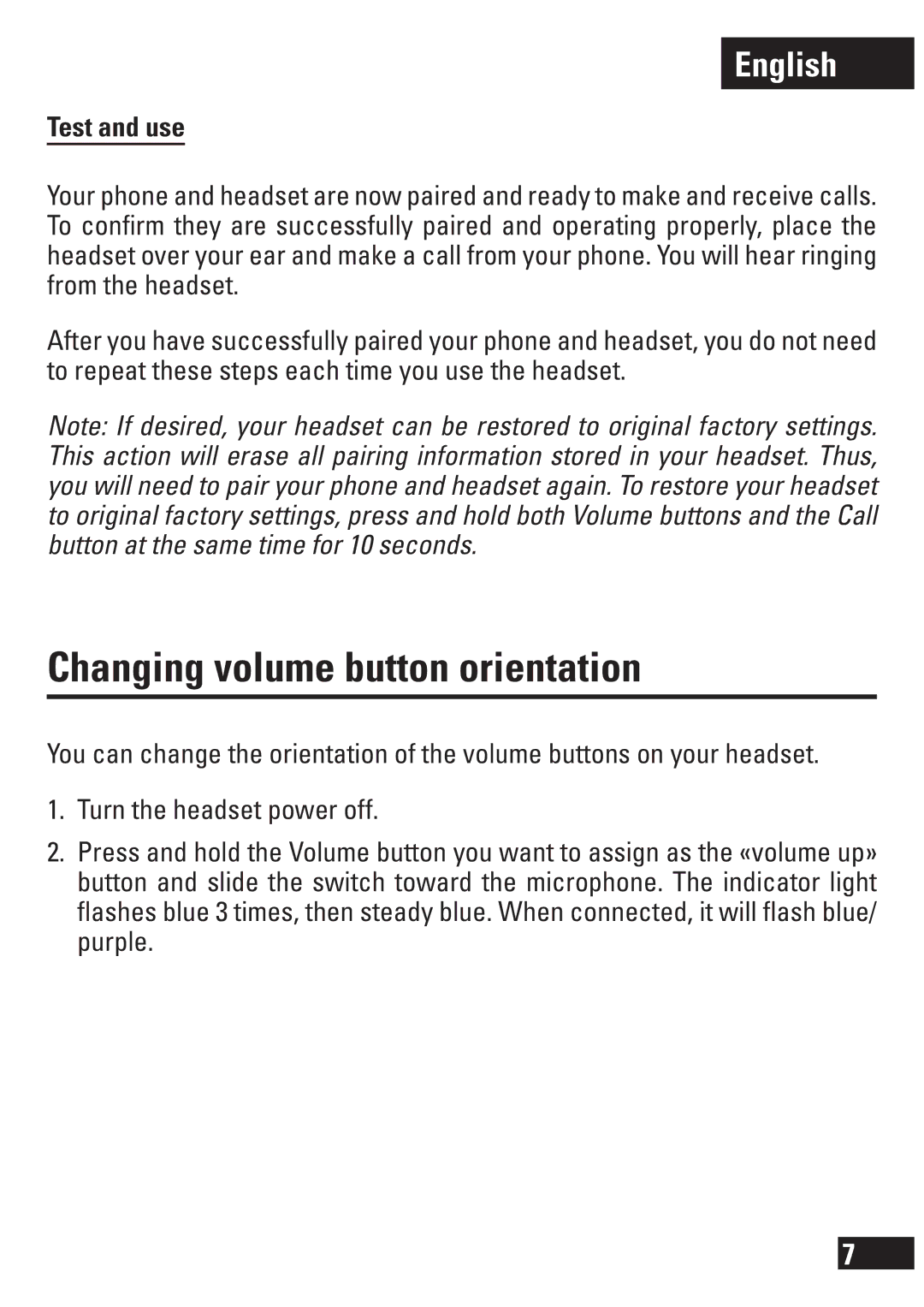 Motorola H560, 6803578F47 manual Changing volume button orientation, Test and use 