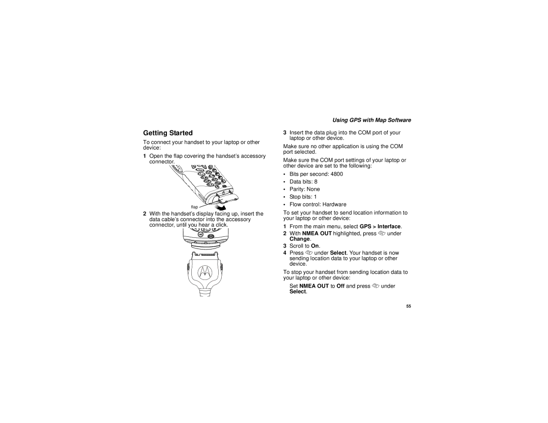 Motorola H62XAH6RR1AN manual Getting Started, Using GPS with Map Software 