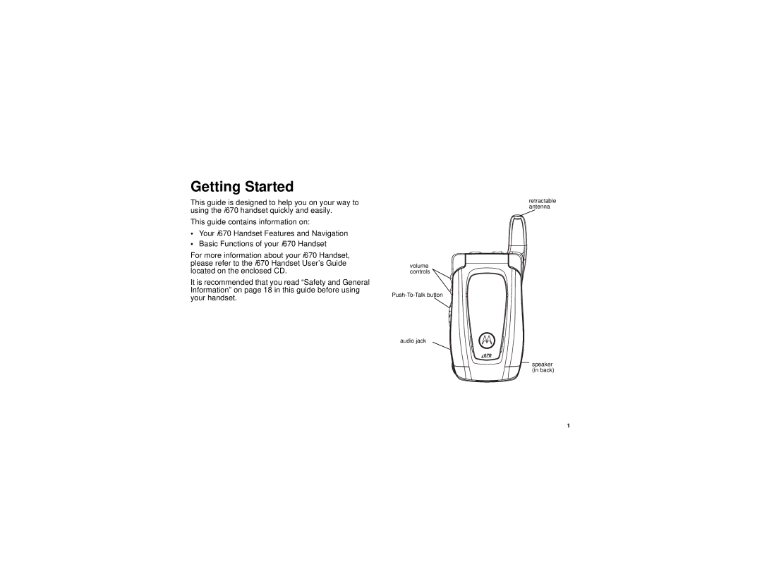 Motorola H65XAN6RR4BN manual Getting Started 