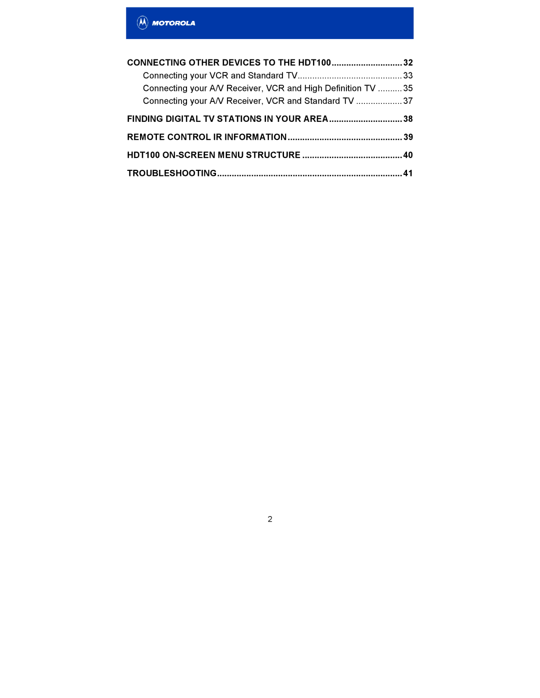 Motorola HDT100 manual Finding Digital TV Stations in Your Area 