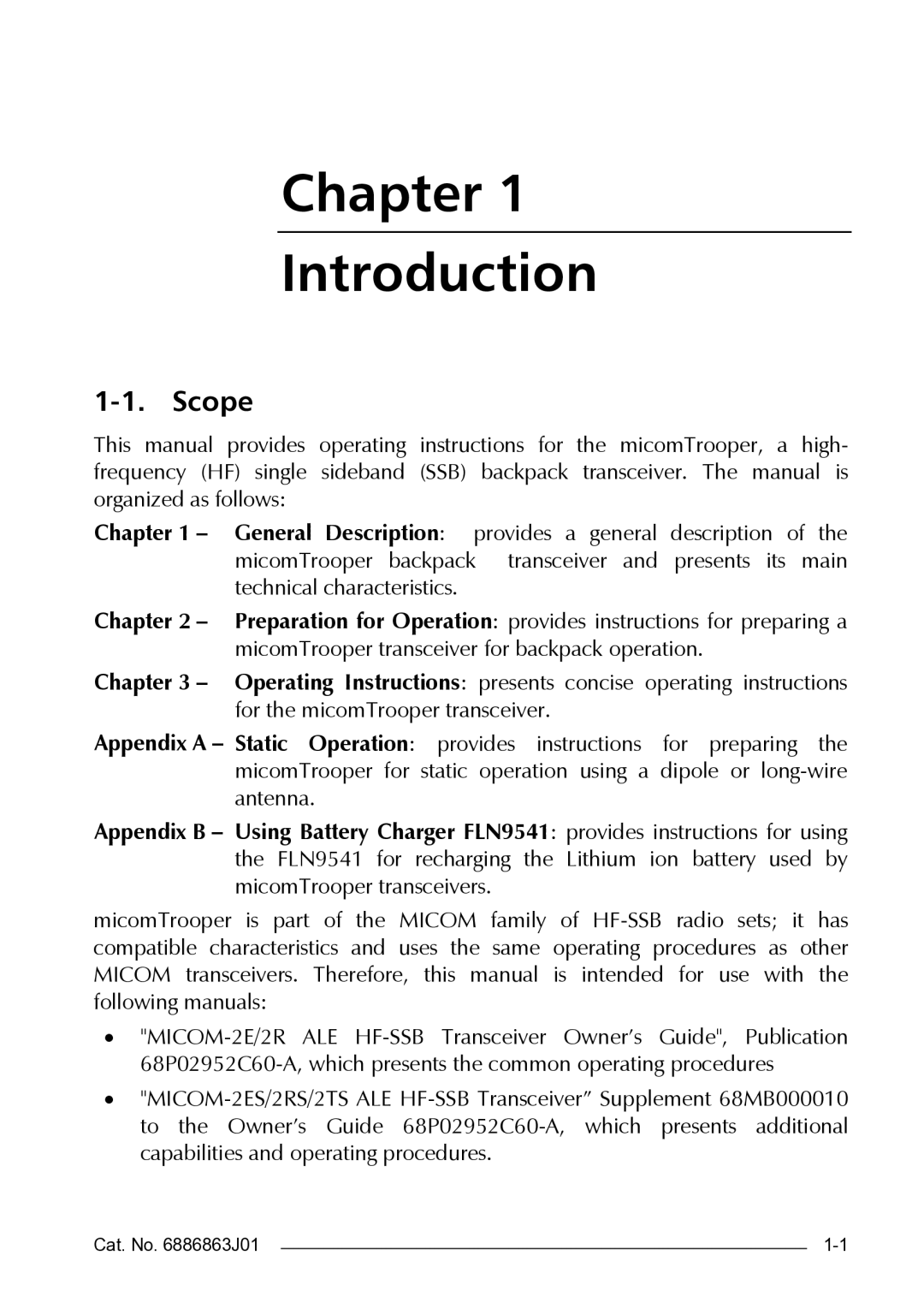 Motorola HF-SSB manual Chapter Introduction, Scope 