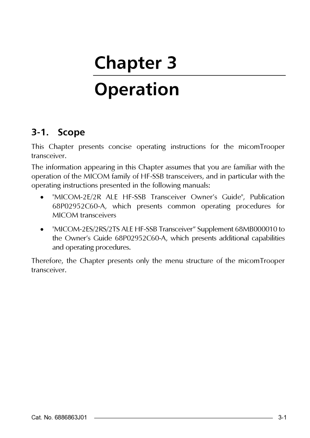 Motorola HF-SSB manual Chapter Operation 