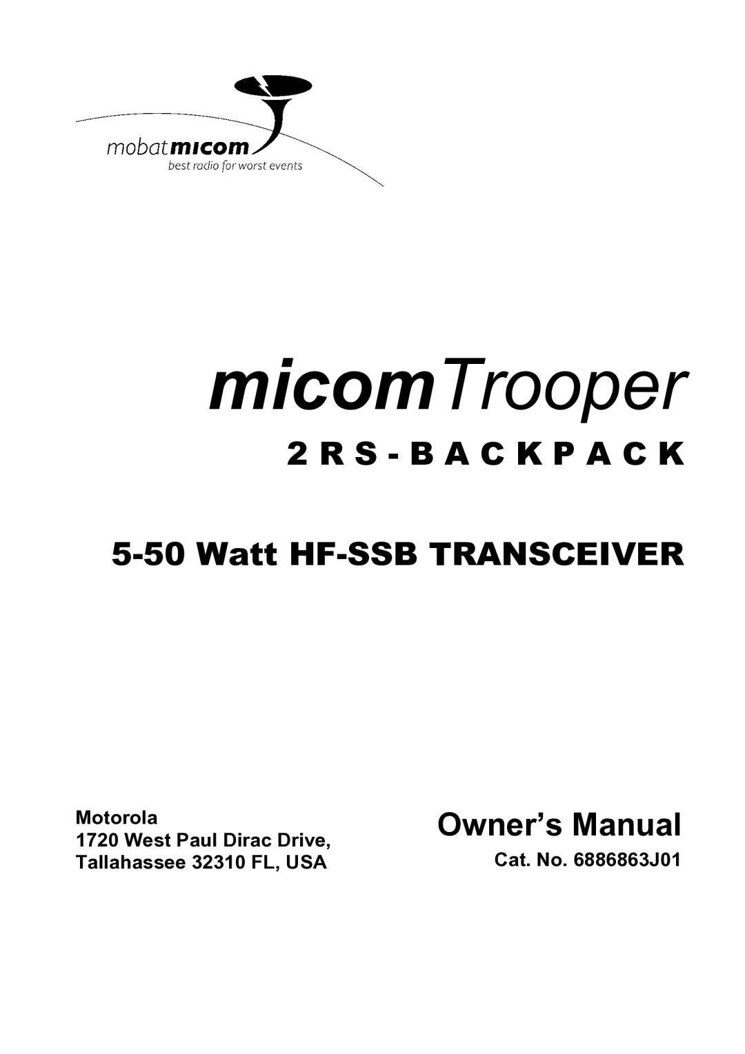 Motorola HF-SSB manual MicomTrooper 