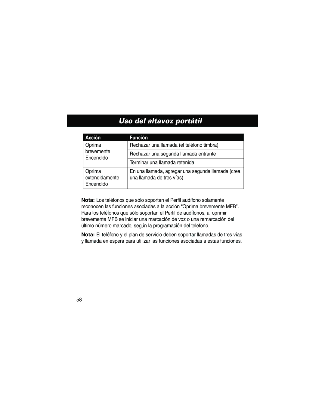 Motorola HF800 manual Extendidamente Una llamada de tres vías Encendido 