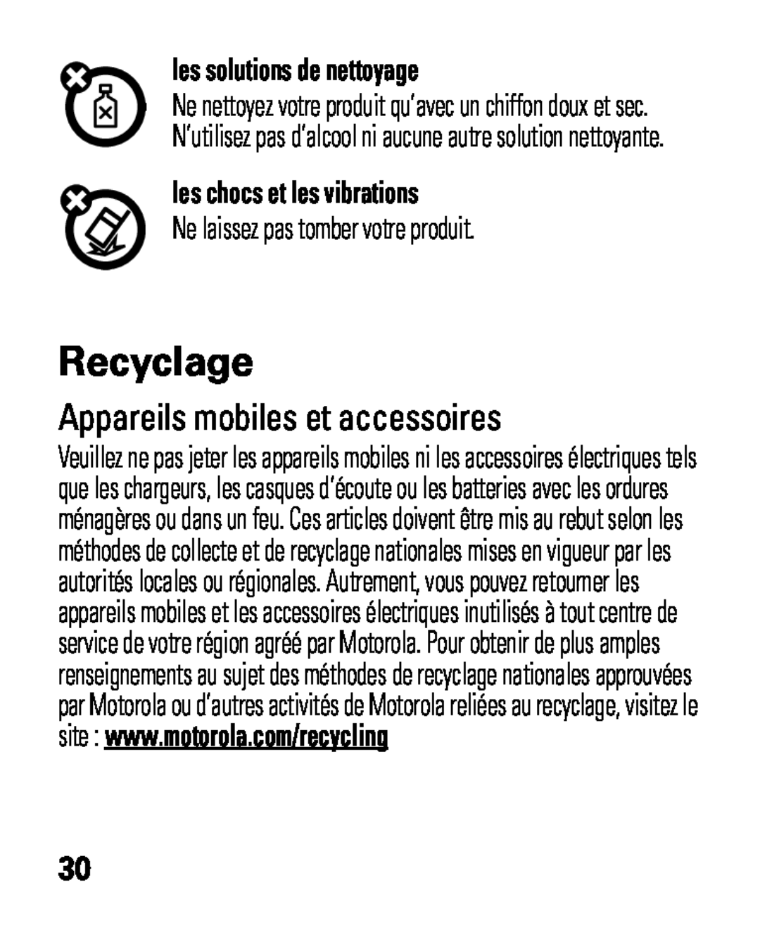 Motorola HK100 Recyclage, Appareils mobiles et accessoires, les solutions de nettoyage, les chocs et les vibrations 