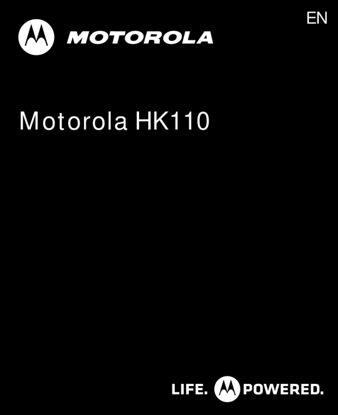 Motorola manual Motorola HK110 