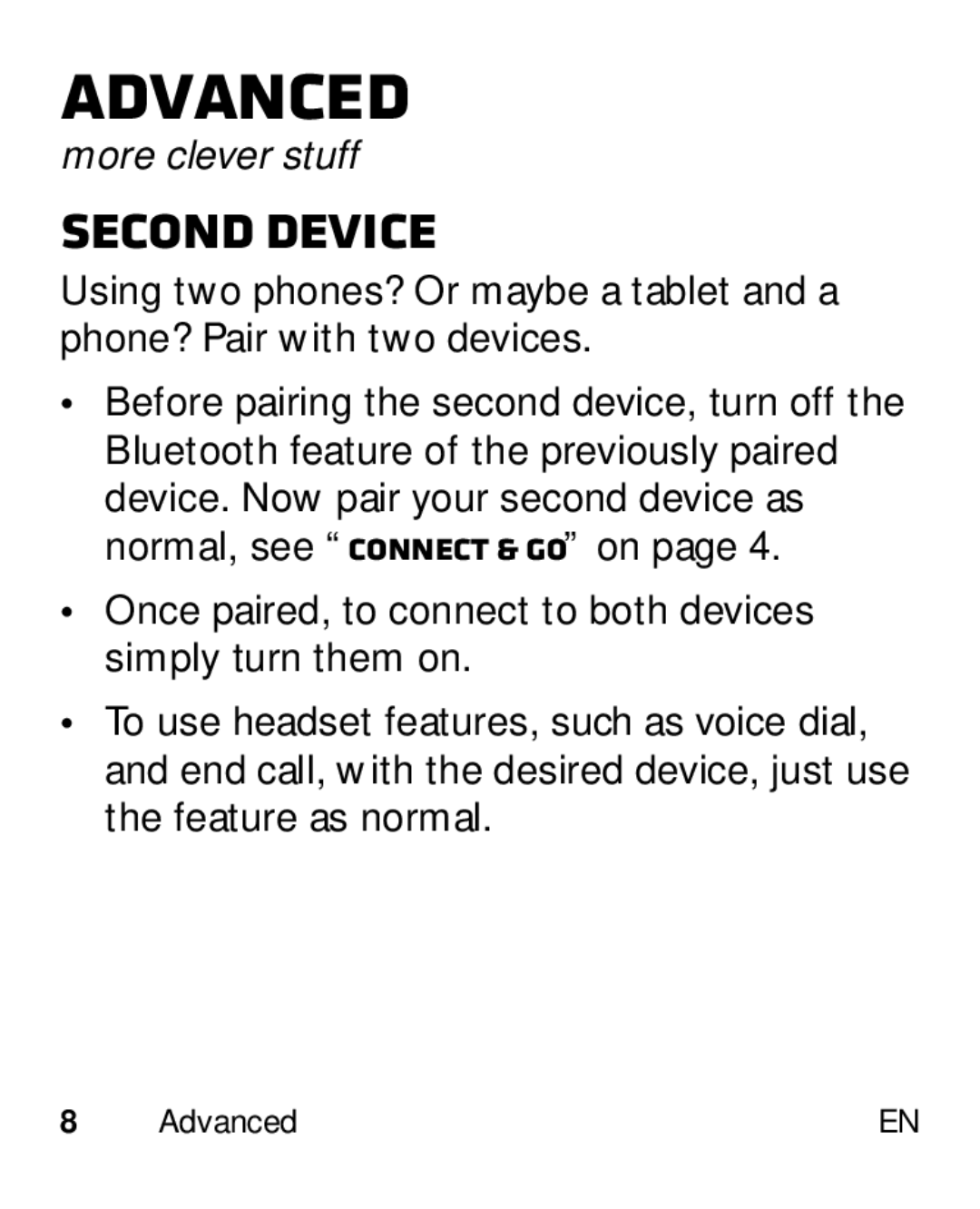 Motorola HK110 manual Advanced, Second device 