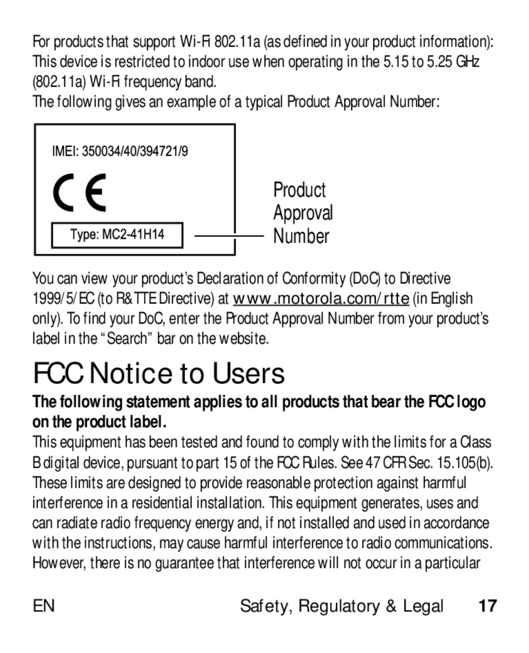 Motorola HK110 manual FCC Notice to Users 