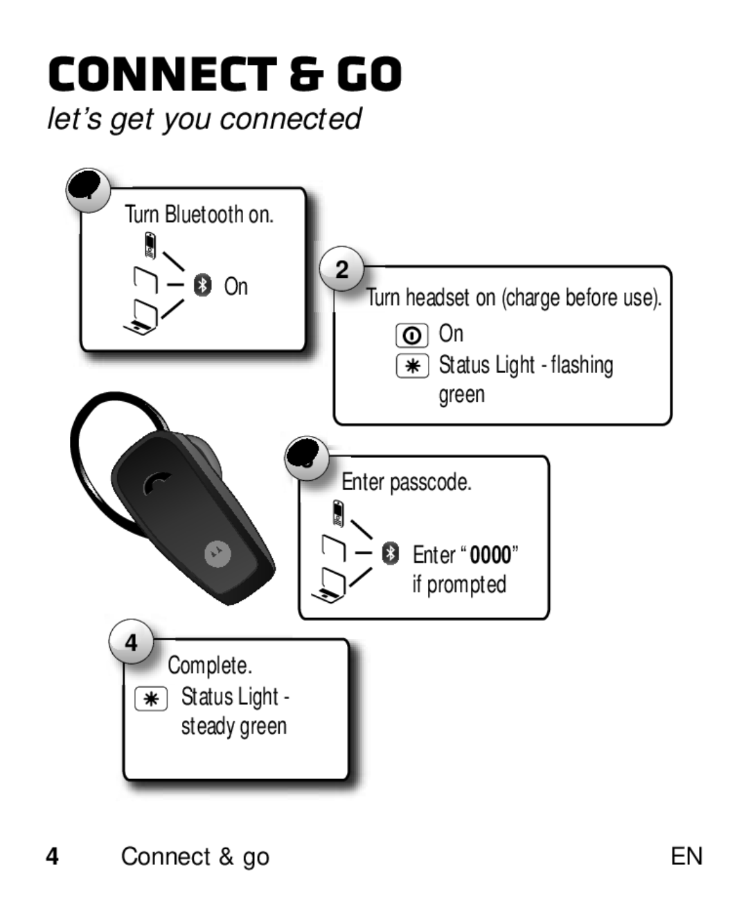 Motorola HK110 manual Connect & go, Let’s get you connected 