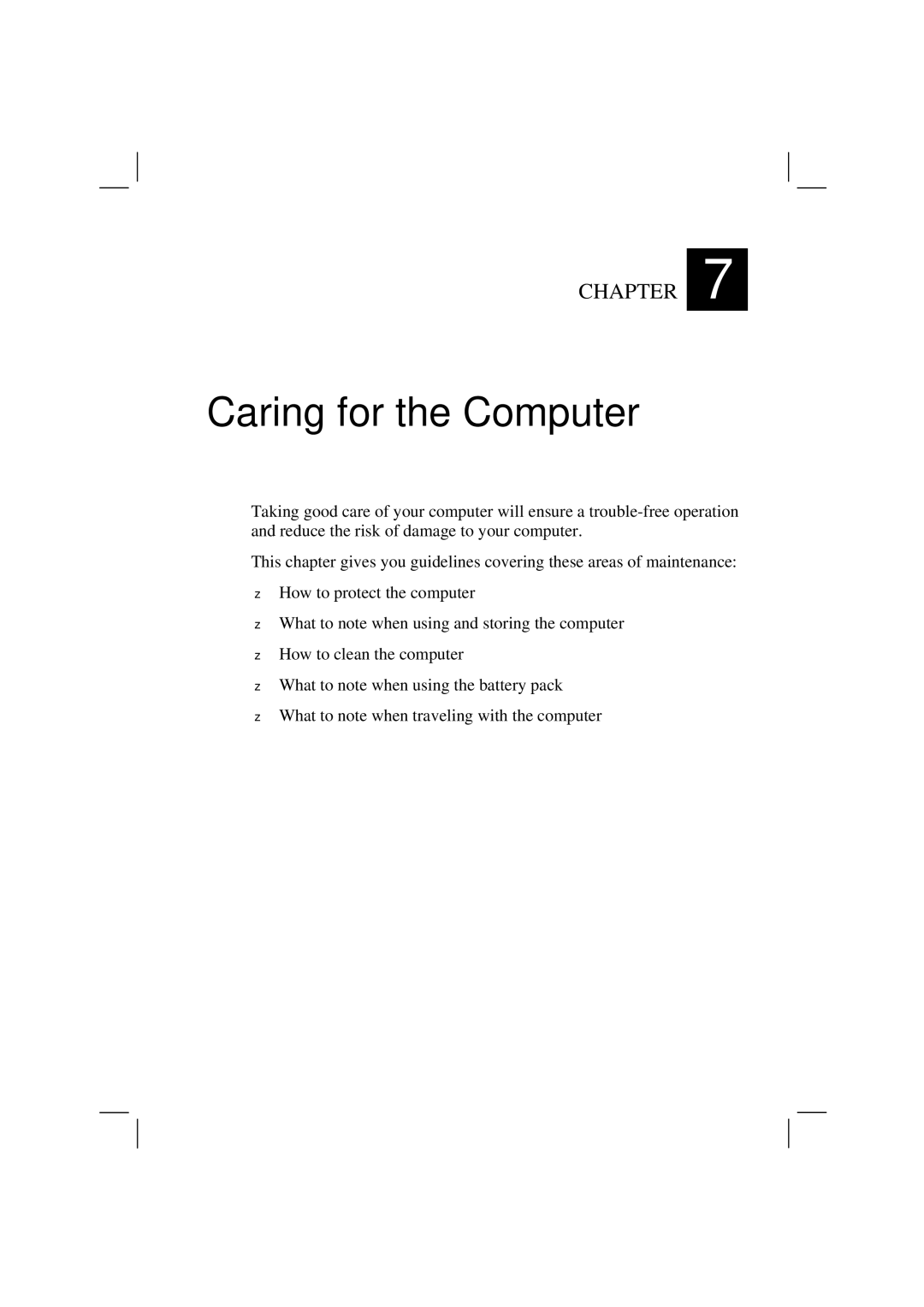 Motorola HK1223 manual Caring for the Computer 