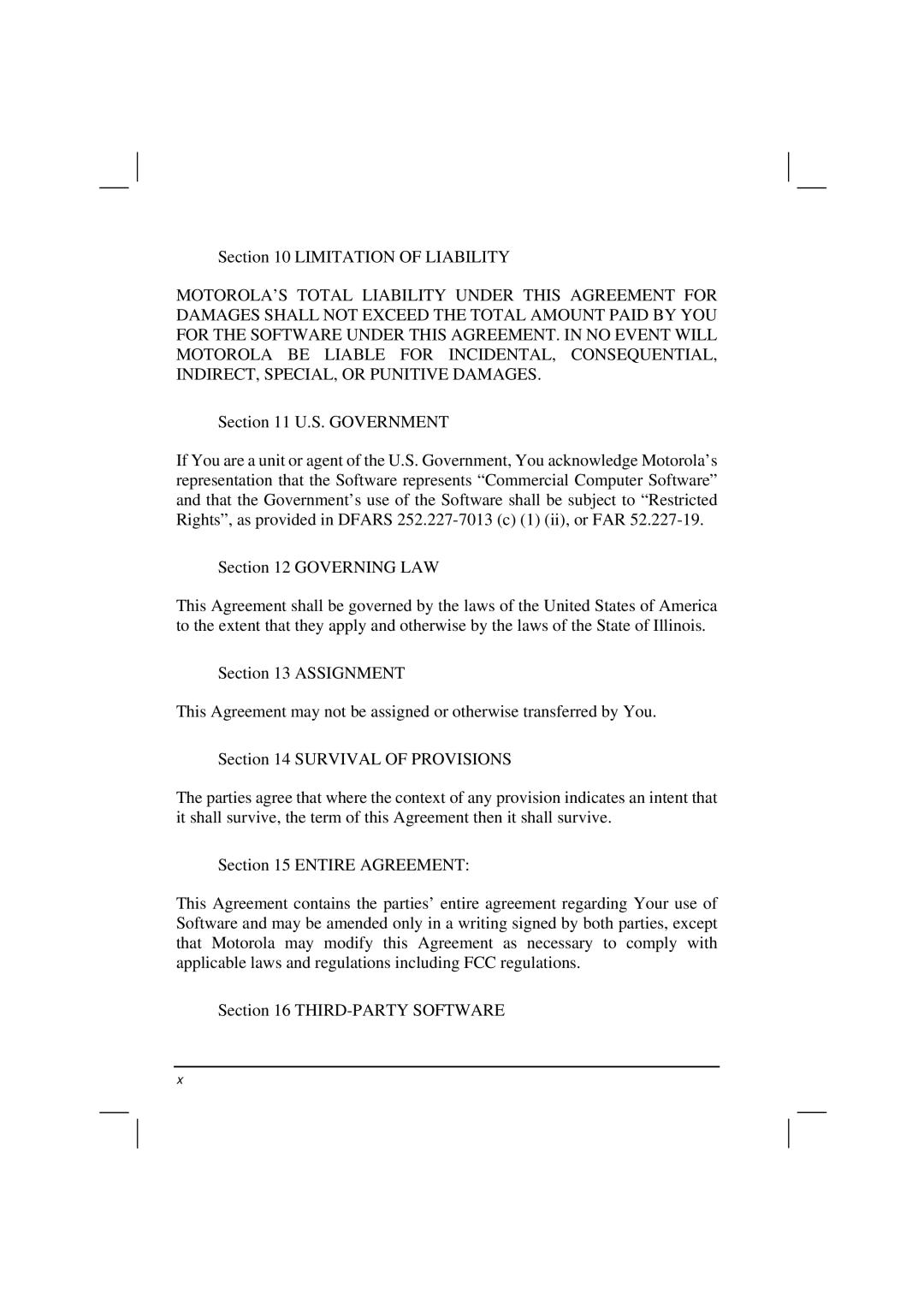 Motorola HK1223 manual Limitation of Liability 