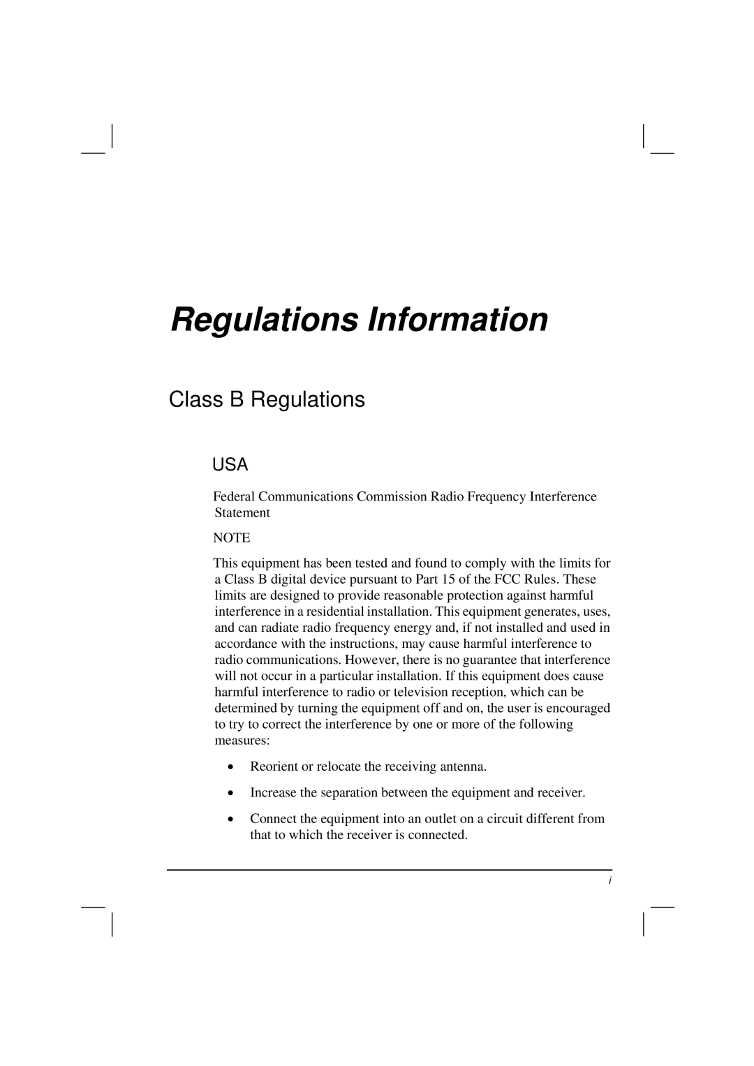 Motorola HK1223 manual Regulations Information, Class B Regulations 