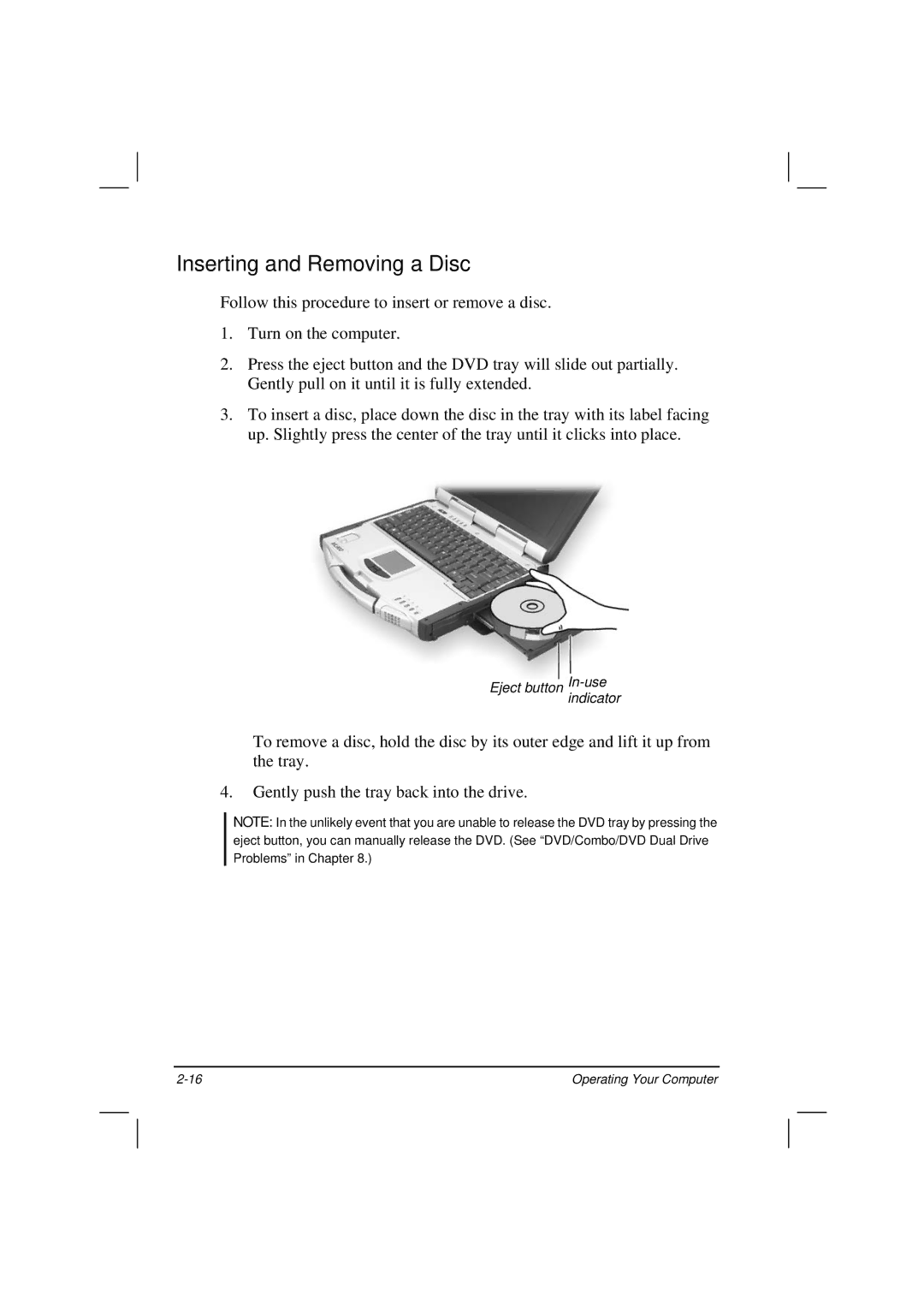 Motorola HK1223 manual Inserting and Removing a Disc 