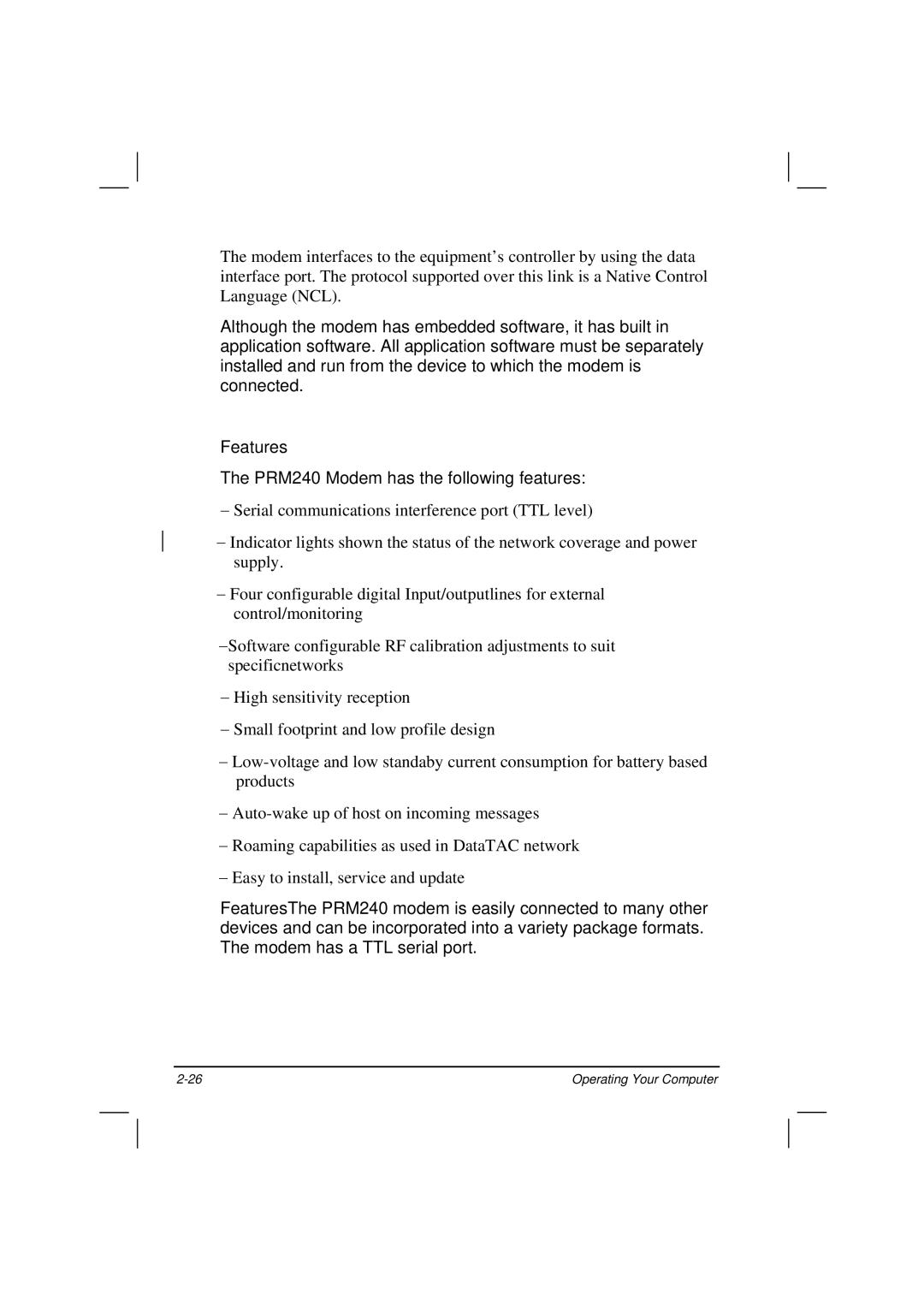 Motorola HK1223 manual Operating Your Computer 