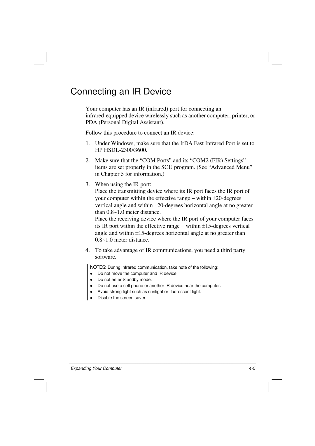 Motorola HK1223 manual Connecting an IR Device 