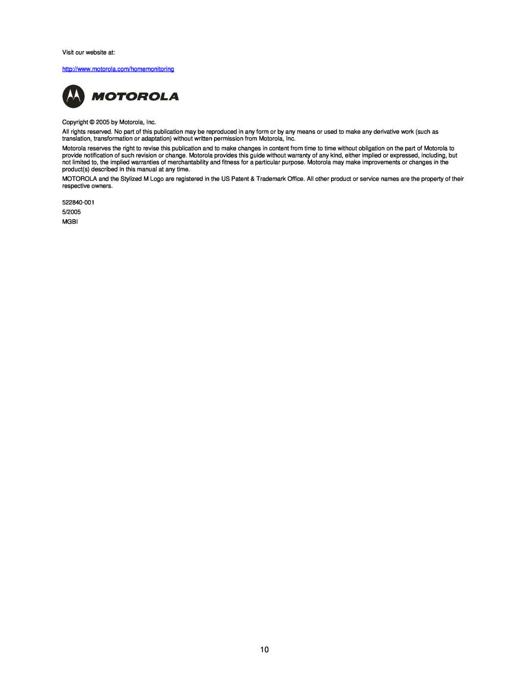 Motorola HMVC3050 manual Visit our website at 