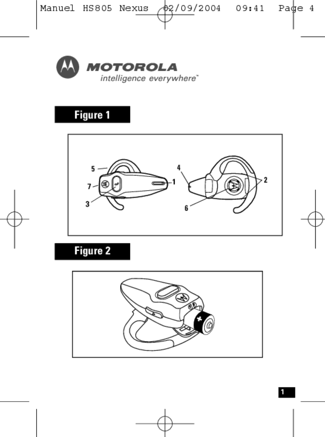 Motorola manual Manuel HS805 Nexus 02/09/2004 0941 