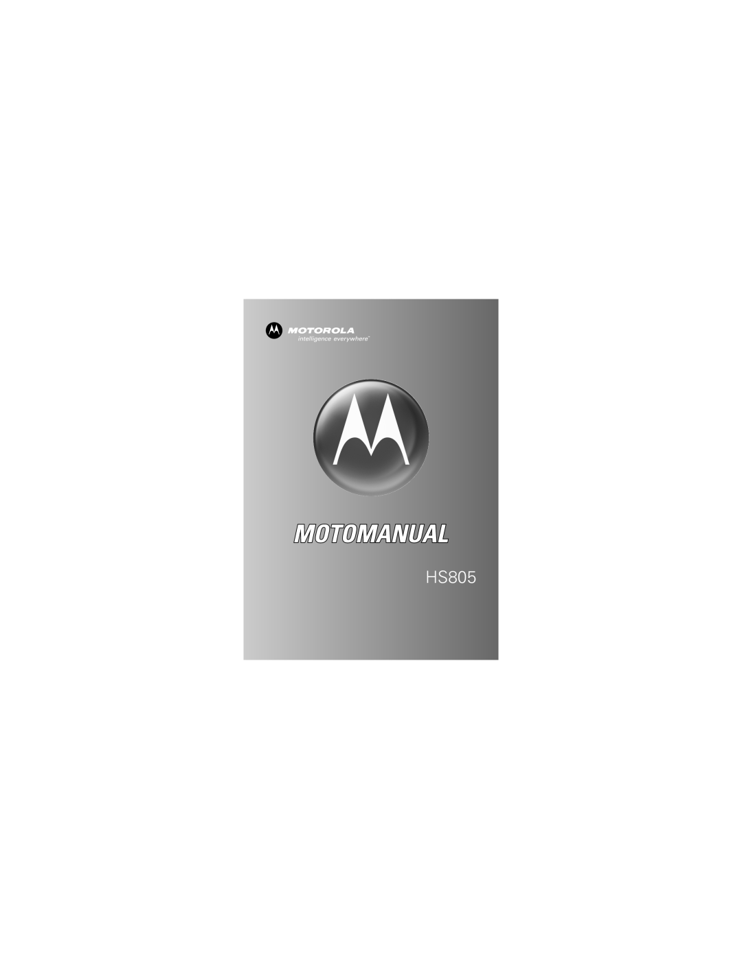 Motorola HS805 manual 