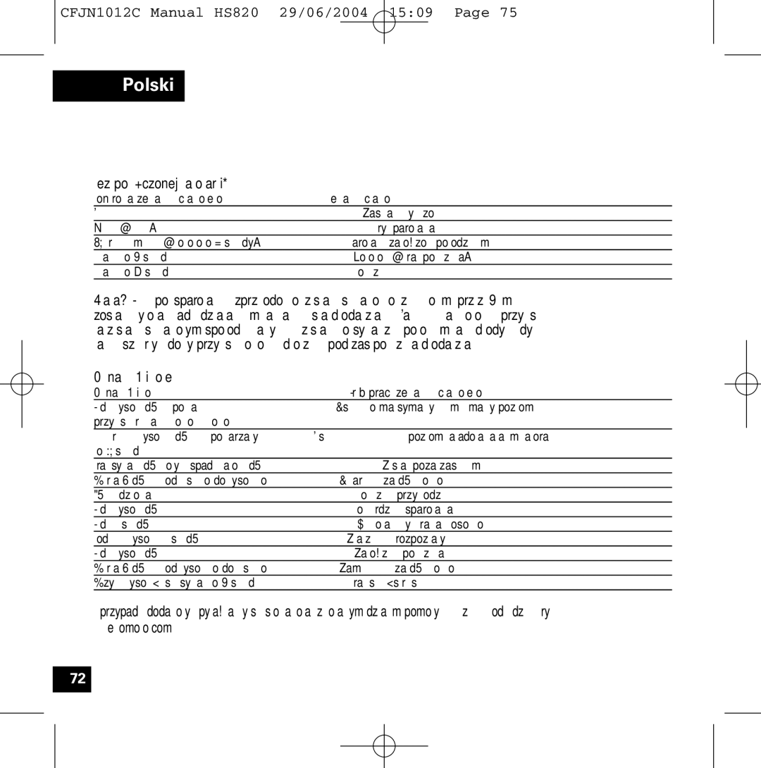 Motorola HS820 manual Bez podłączonej ładowarki, Sygnały dźwiękowe, Sygnał dźwiękowy Tryb pracy zestawu słuchawkowego 