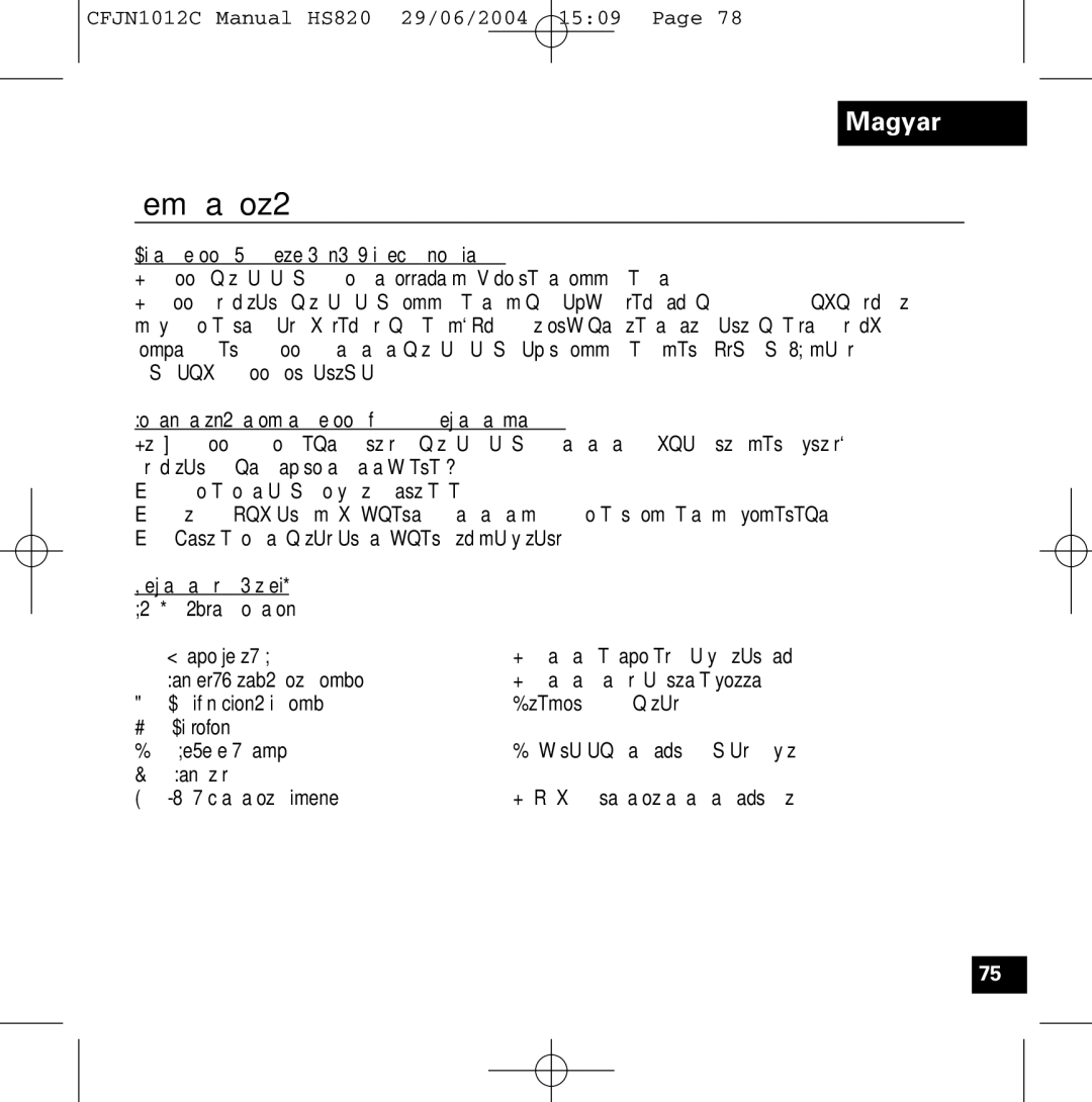 Motorola HS820 manual Bemutatkozás 