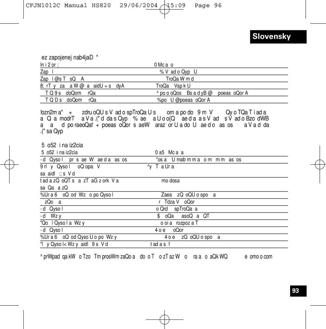 Motorola HS820 manual Bez zapojenej nabíjačky, Zvuková signalizácia Stav slúchadla 