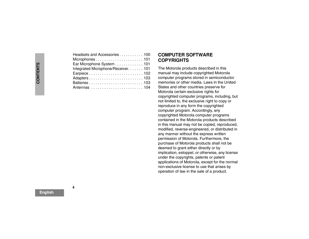 Motorola HT1250LS+ manual Computer Software Copyrights 