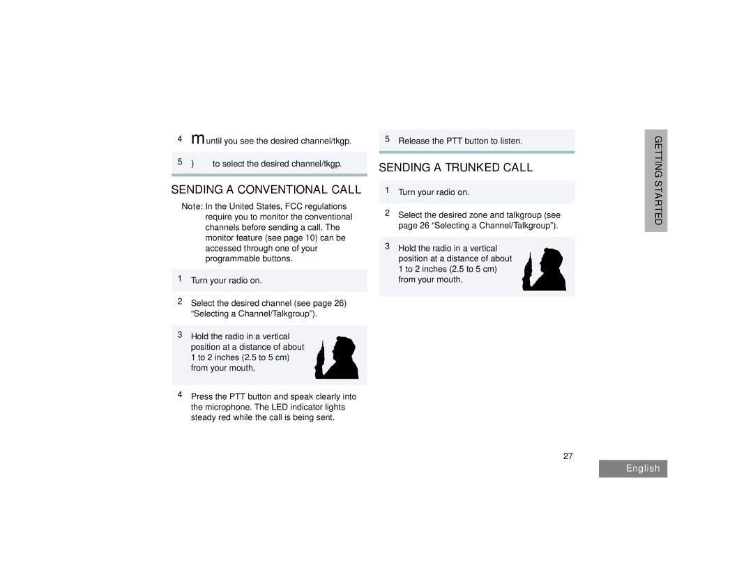 Motorola HT1550XLS manual Sending a Conventional Call, Sending a Trunked Call 