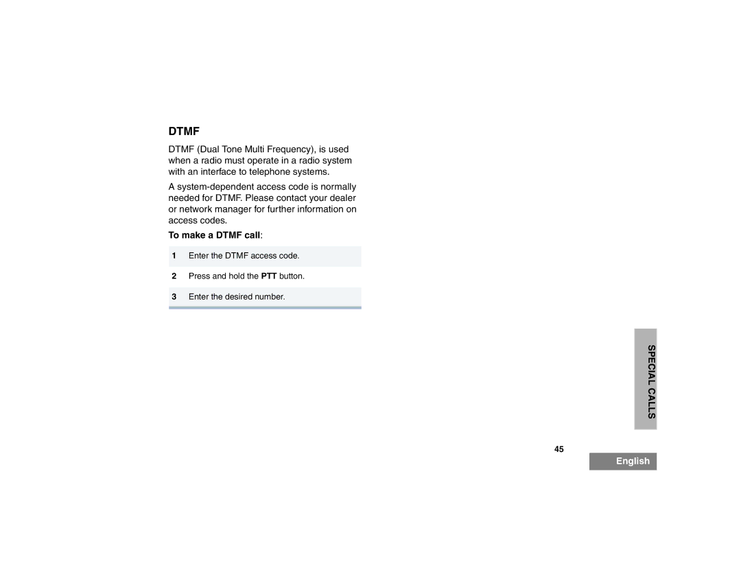 Motorola HT1550XLS manual To make a Dtmf call 