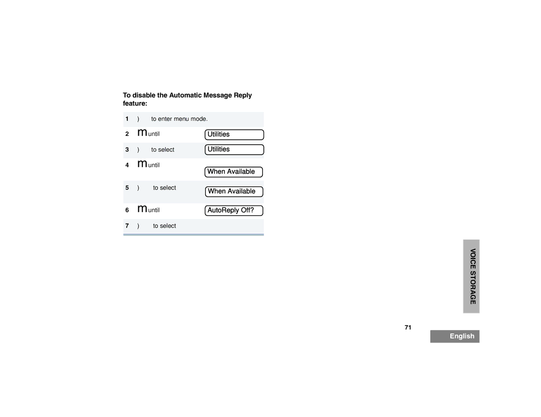 Motorola HT1550XLS manual To disable the Automatic Message Reply feature, AutoReply Off? 