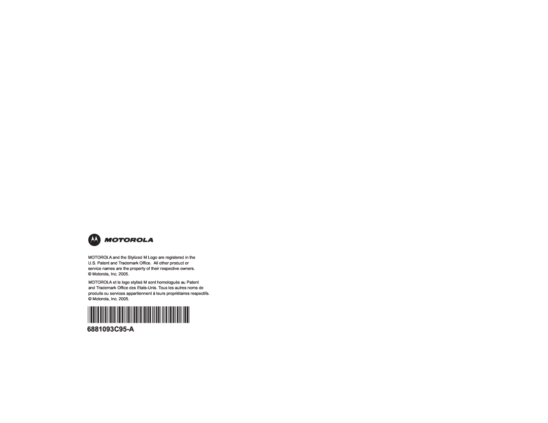 Motorola HT1550XLS manual 6881093C95-A 