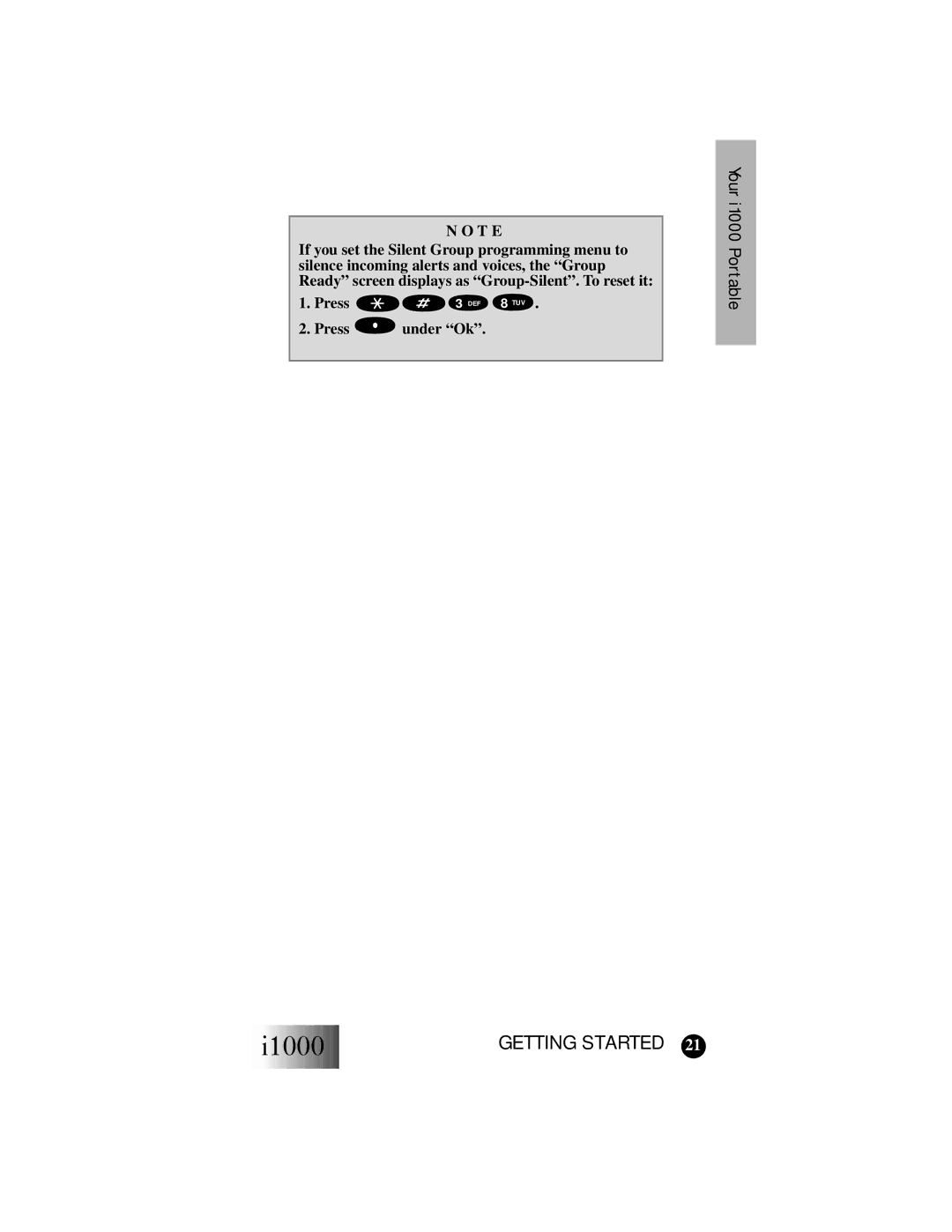 Motorola i1000 manual Press under Ok 