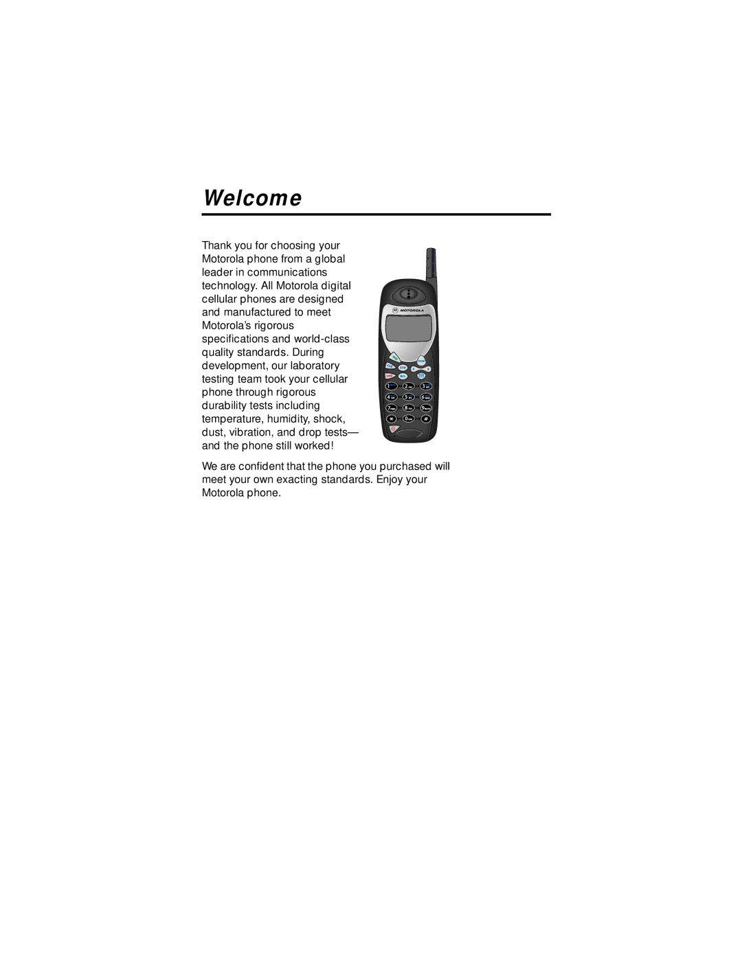 Motorola i1000plus specifications Welcome 