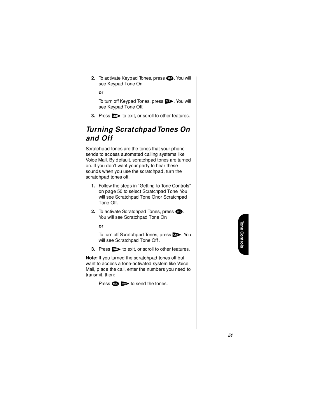 Motorola i1000plus specifications Turning ScratchpadTones On and Off 