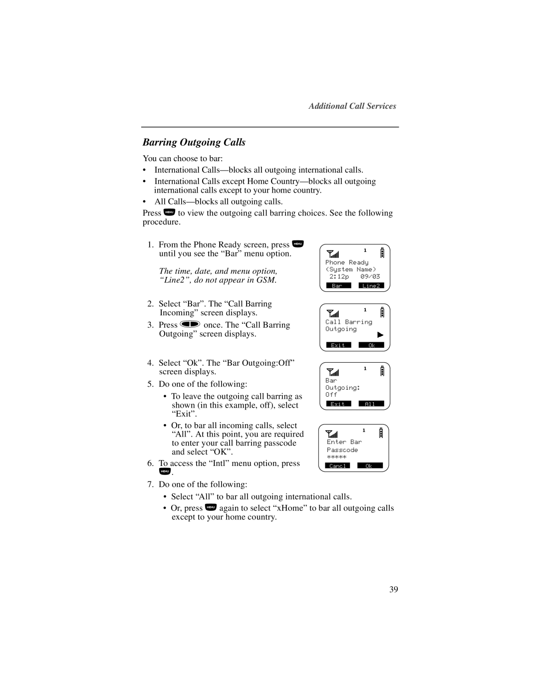 Motorola NTN9487A, I200 manual Barring Outgoing Calls 