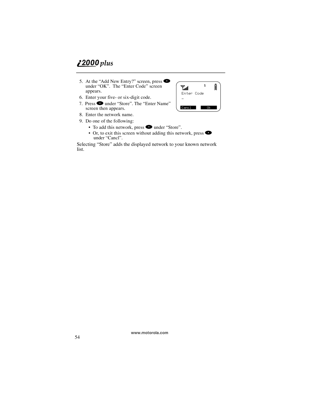 Motorola I200, NTN9487A manual Enter Code 