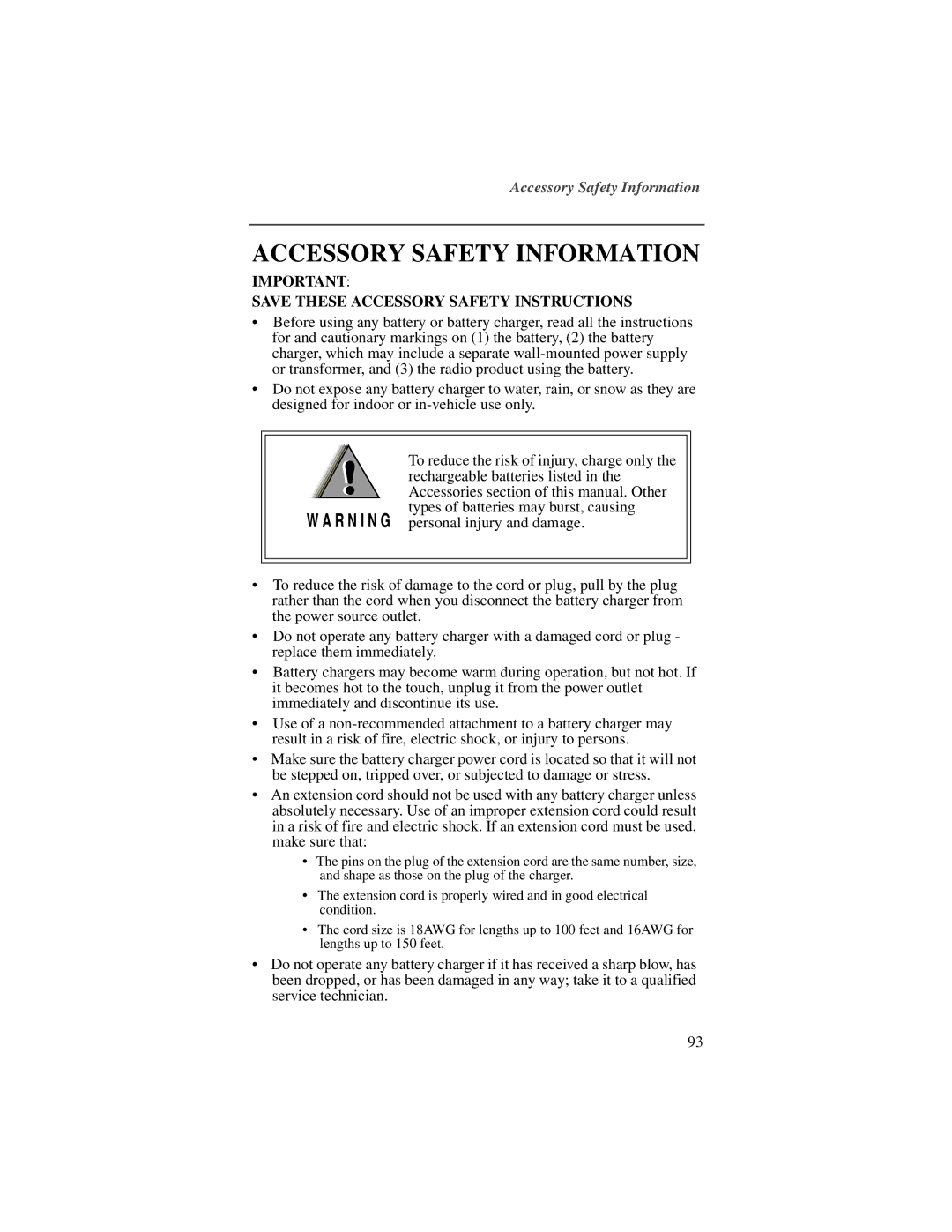 Motorola NTN9487A, I200 manual Accessory Safety Information, Save These Accessory Safety Instructions 