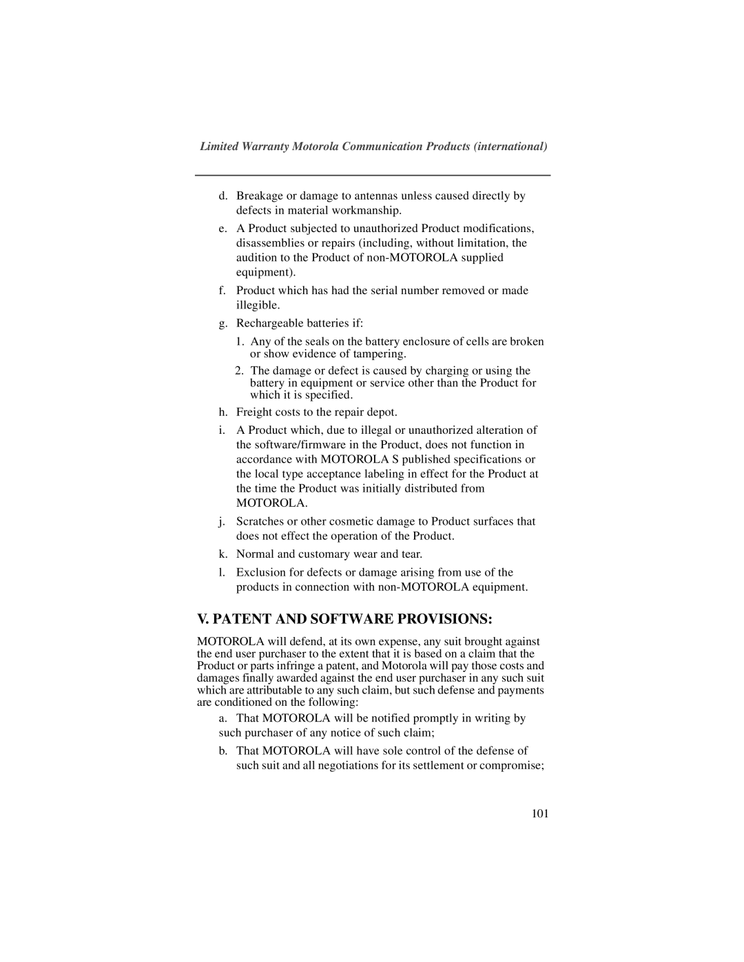 Motorola i2000plus manual Patent and Software Provisions 