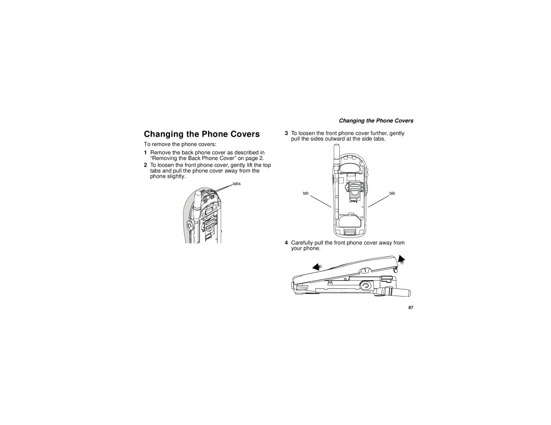 Motorola i205 manual Changing the Phone Covers 